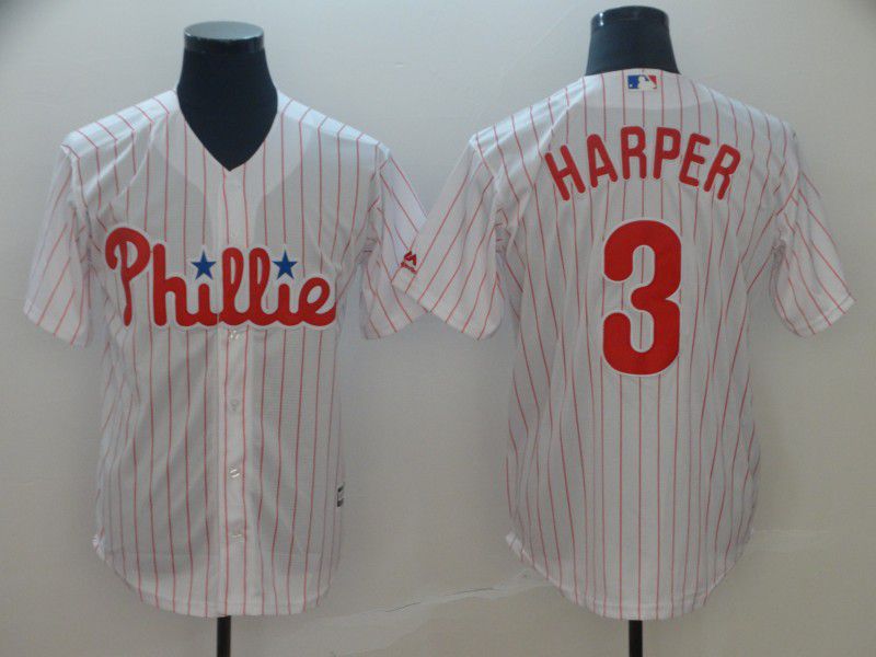 2019 MLB Men Philadelphia Phillies #3 Bryce Harper white game Jerseys->women mlb jersey->Women Jersey